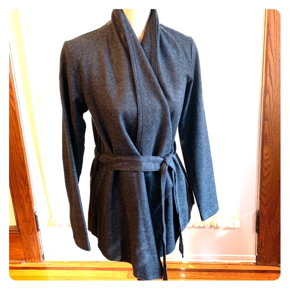 100% wool jacket in charcoal gray